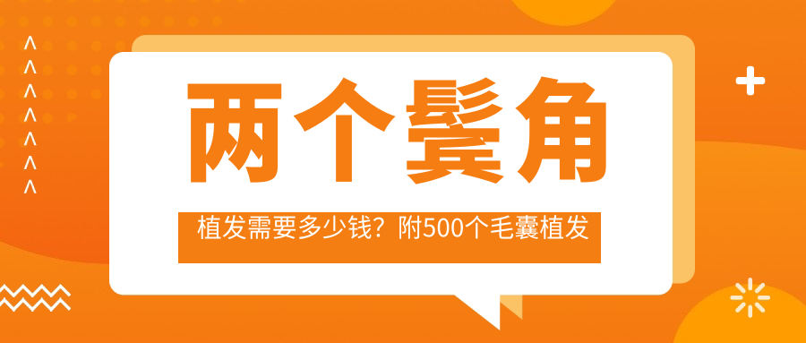 两个鬓角植发需要多少钱？附500个毛囊植发面积图和10000元植发效果图【2025新版】