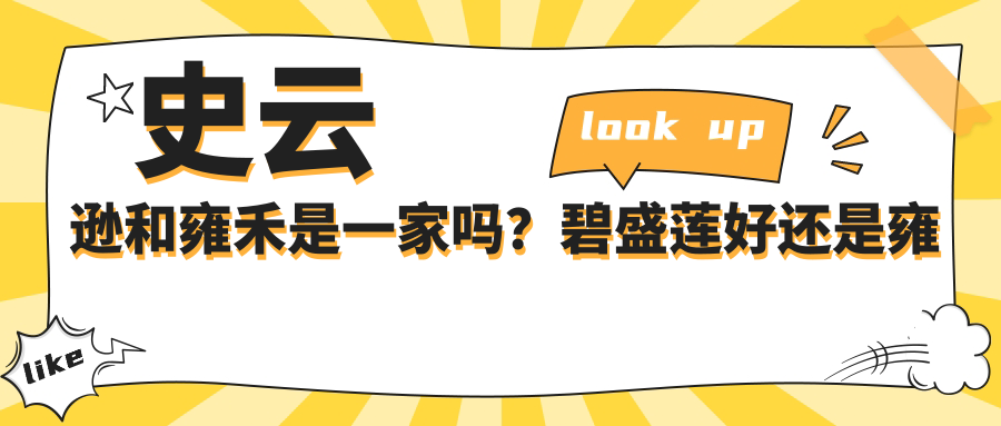 史云逊和雍禾是一家吗? 史云逊和雍禾是一家吗?