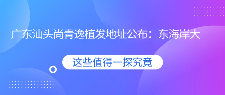 广东汕头尚青逸植发简介 广东汕头尚青逸植发简介