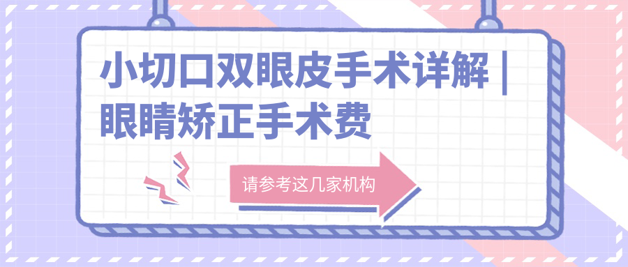 小切口双眼皮手术详解 | 眼睛矫正手术费用、效果及注意事项