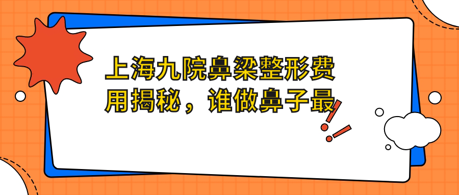 上海九院鼻梁整形费用 上海九院鼻梁整形费用